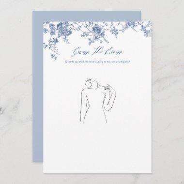 Blue Guess The Dress Bridal Shower Game Invitations