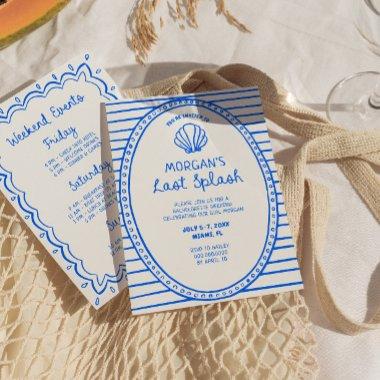 Blue Hand Drawn Last Splash Bachelorette