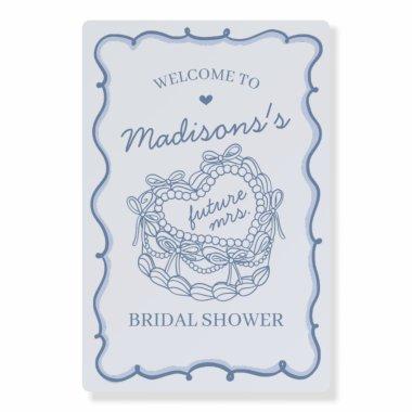 Blue Heart Coquette Cake  Welcome Foam Board