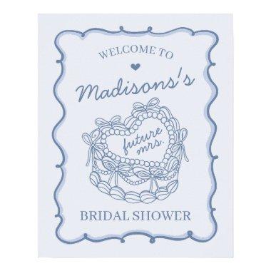 Blue Heart Coquette Cake  Welcome Poster