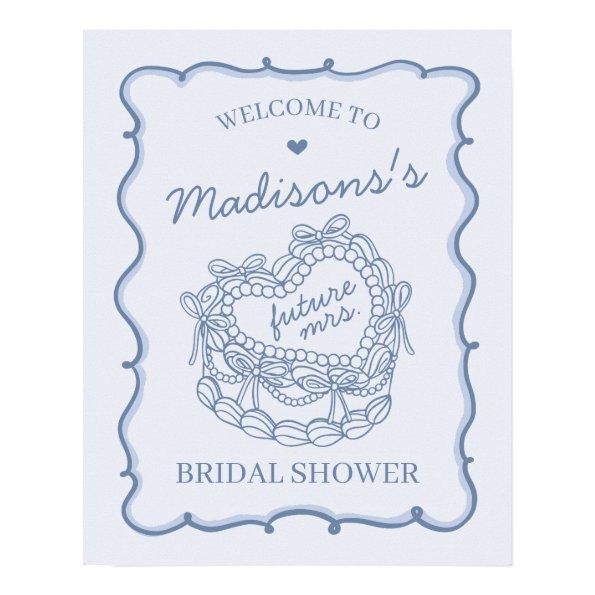 Blue Heart Coquette Cake  Welcome Poster