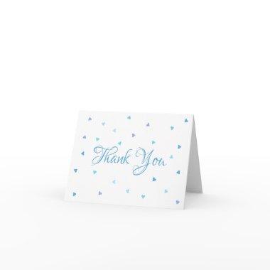 Blue Hearts Confetti Script Thank You