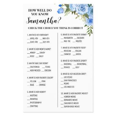 Blue How well do you know Bride Shower Game  Flyer