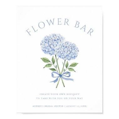 Blue Hydrangea Blooms Bouquet Flower Bar Poster