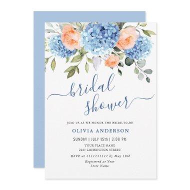 Blue Hydrangea Blush Pink Roses