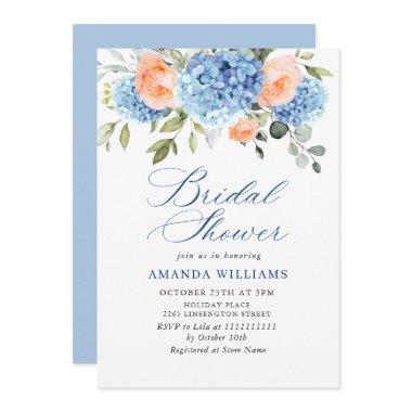 Blue Hydrangea Blush Pink Roses