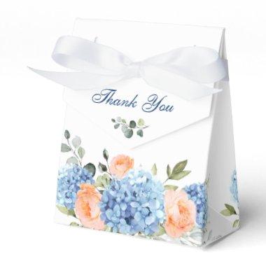 Blue Hydrangea Blush Rose Eucalyptus  Favor Boxes