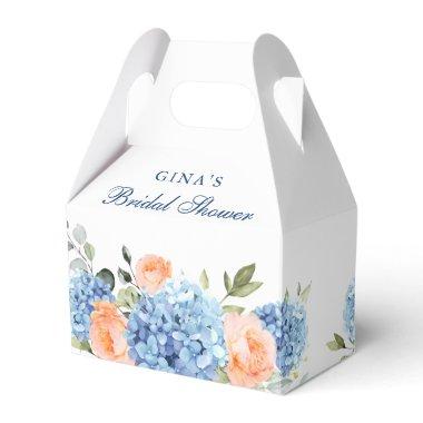Blue Hydrangea Blush Rose Eucalyptus  Favor Boxes