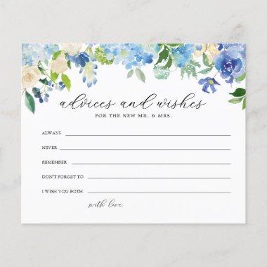 Blue Hydrangea bridal shower advice and wishes