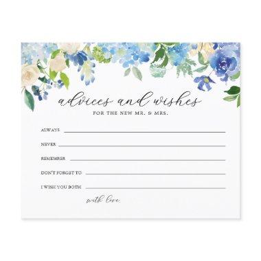 Blue Hydrangea bridal shower advice and wishes