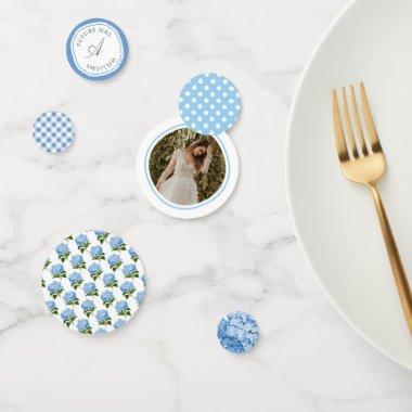 Blue Hydrangea Bridal Shower Confetti