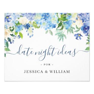 Blue Hydrangea Bridal Shower Date Night Idea Invitations Flyer