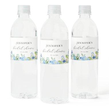 Blue Hydrangea  Favors Water Bottle Label