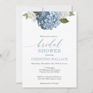 Blue Hydrangea Bridal Shower Invitations
