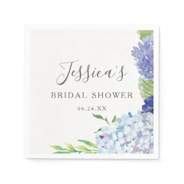 Blue Hydrangea Bridal Shower Napkins