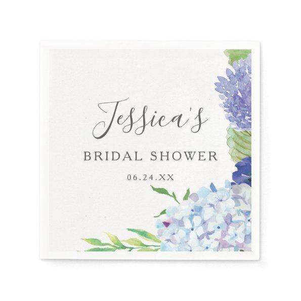 Blue Hydrangea Bridal Shower Napkins