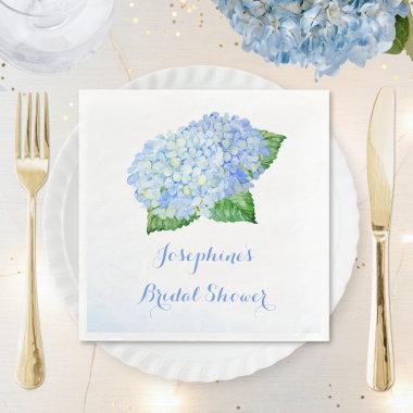 Blue Hydrangea Bridal Shower Paper Dinner Napkins