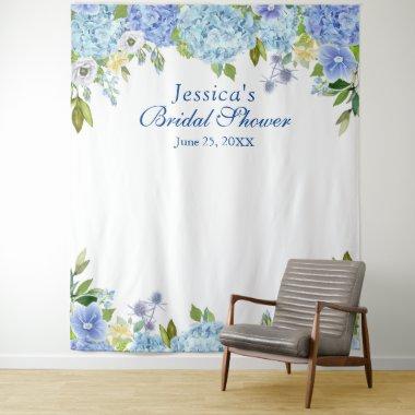 Blue Hydrangea Bridal Shower Photo Booth Backdrop
