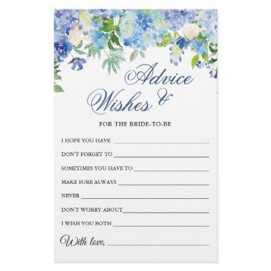 Blue Hydrangea Bridal Shower Wishes & Advice Card