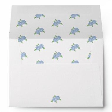 Blue Hydrangea Classic Coastal Bridal Shower Envelope
