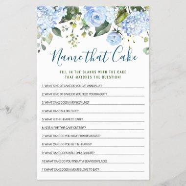 Blue Hydrangea Double-Sided Bridal Shower Game