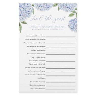 Blue Hydrangea Find the Guest Paper Game