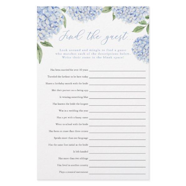 Blue Hydrangea Find the Guest Paper Game