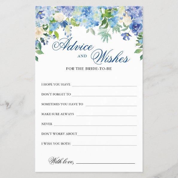 Blue Hydrangea Floral Advice and Wishes Invitations