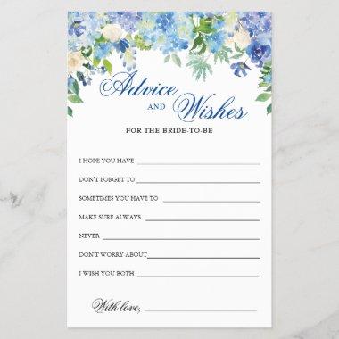 Blue Hydrangea Floral Advice and Wishes Invitations