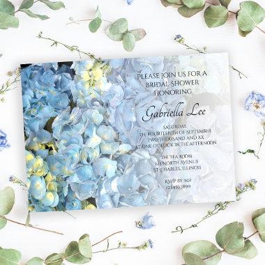 Blue Hydrangea Floral Bridal Shower Invitations