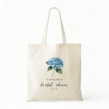 Blue Hydrangea Floral  Welcome Sign Tote Bag