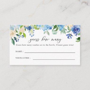 Blue Hydrangea Floral Guess How Many Enclosure Invitations
