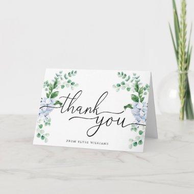 Blue Hydrangea Floral Thank You Invitations