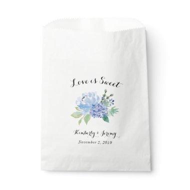 Blue Hydrangea Floral Wedding Favor Bag