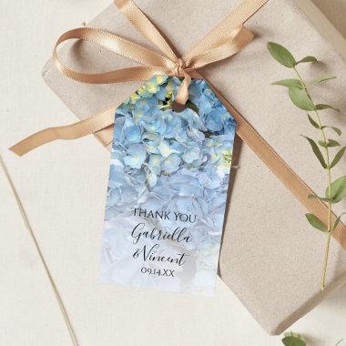 Blue Hydrangea Floral Wedding Favor Tags
