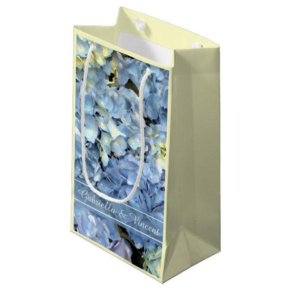 Blue Hydrangea Floral Wedding Small Gift Bag