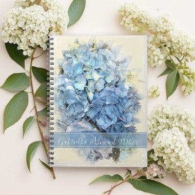 Blue Hydrangea Flower Wedding Notebook