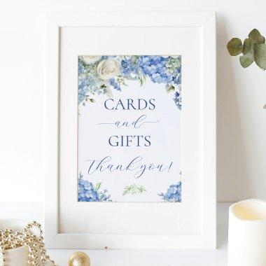 Blue Hydrangea Flowers  and Gifts Party Sign