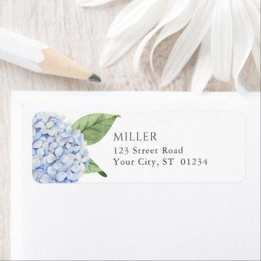 Blue Hydrangea Flowers Personalized Address Label