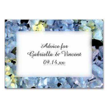 Blue Hydrangea Flowers Wedding Advice Cards