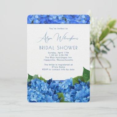 Blue Hydrangea Garden Bridal Shower Invitations