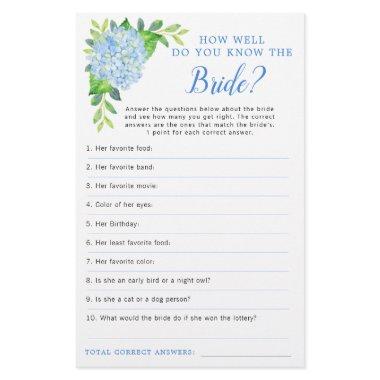 Blue Hydrangea Geometric Bridal Shower Game