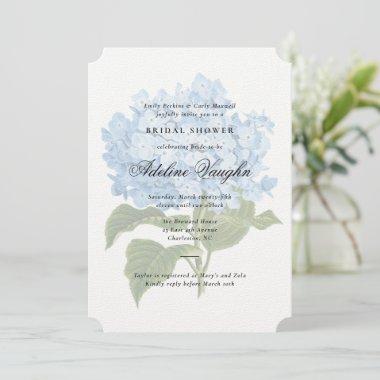 Blue Hydrangea Grandmillennial Bridal Shower Invitations