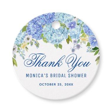 Blue Hydrangea Greenery  Thank You Favor Tags