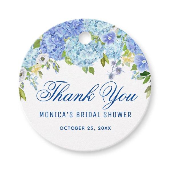 Blue Hydrangea Greenery  Thank You Favor Tags