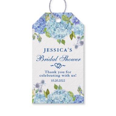 Blue Hydrangea Greenery Bridal Shower Thank You Gift Tags