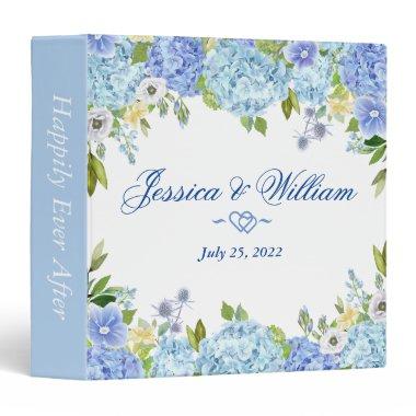 Blue Hydrangea Greenery Custom Wedding Binder