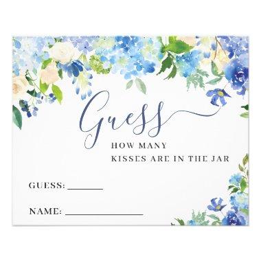 Blue Hydrangea Greenery Guess How Many Game Invitations Flyer