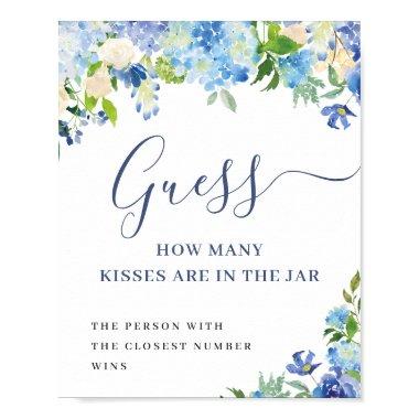 Blue Hydrangea Guess How Many Bridal Shower Poster