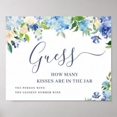 Blue Hydrangea Guess How Many Bridal Shower Poster